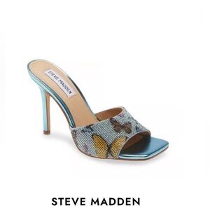 Steve Madden Signal-R Crystal Square Toe Sandal size 7 butterfly design NEW!!